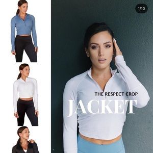 Cori Activewear Respect Crop Jacket NWOT